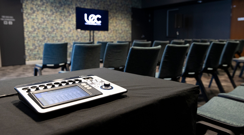 Theatre-style seating in meeting room