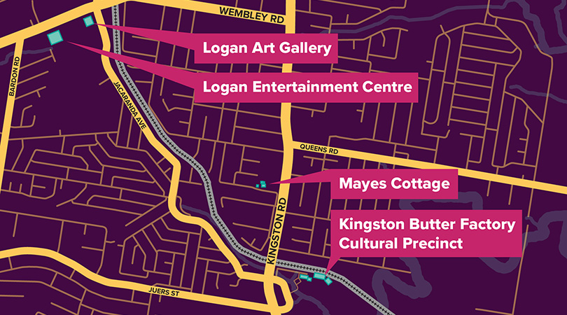 map of Logan Arts venues