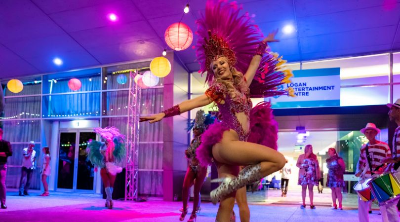 Carnival Dancer outside Logan Entertainment Centre