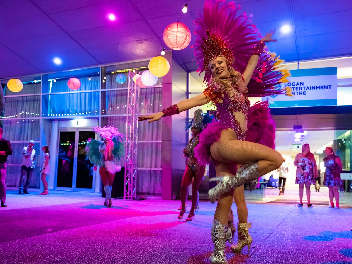 Carnival Dancer outside Logan Entertainment Centre